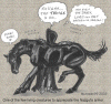The nazgul and his horse, a cartoon