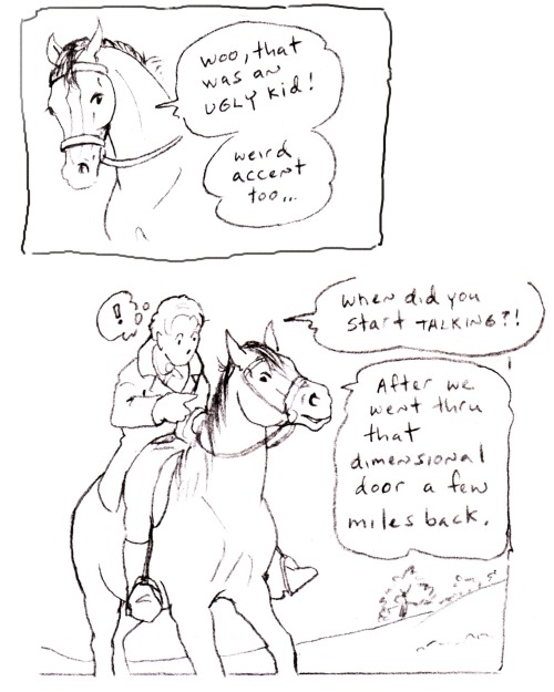 the horse starts talking